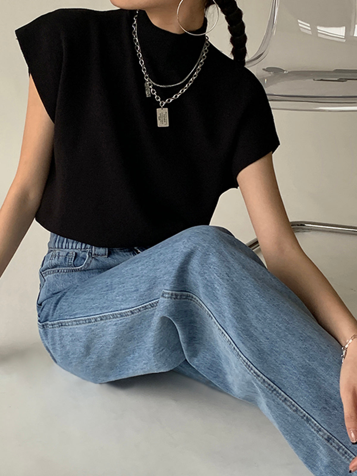 Mishaelle | Mock Neck Short Sleeve Top