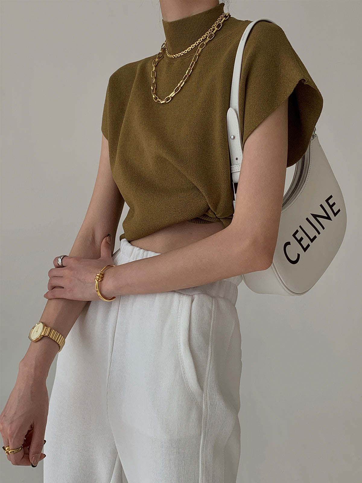 Mishaelle | Mock Neck Short Sleeve Top