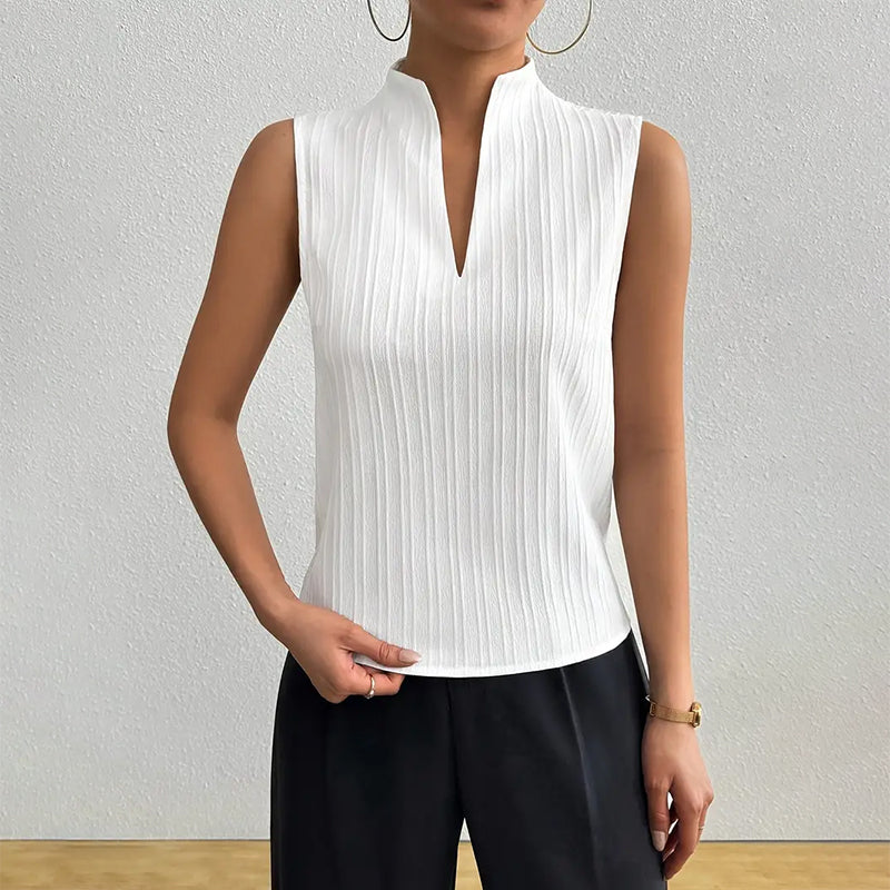 Nadette | Striped V-Neck Sleeveless Blouse