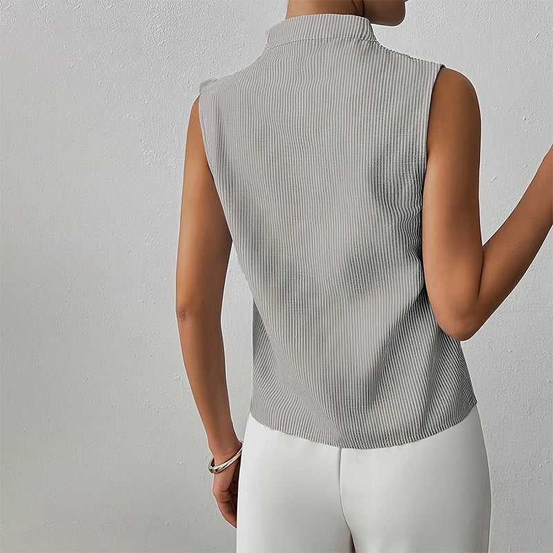 Nadette | Striped V-Neck Sleeveless Blouse