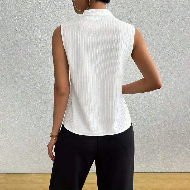 Nadette | Striped V-Neck Sleeveless Blouse