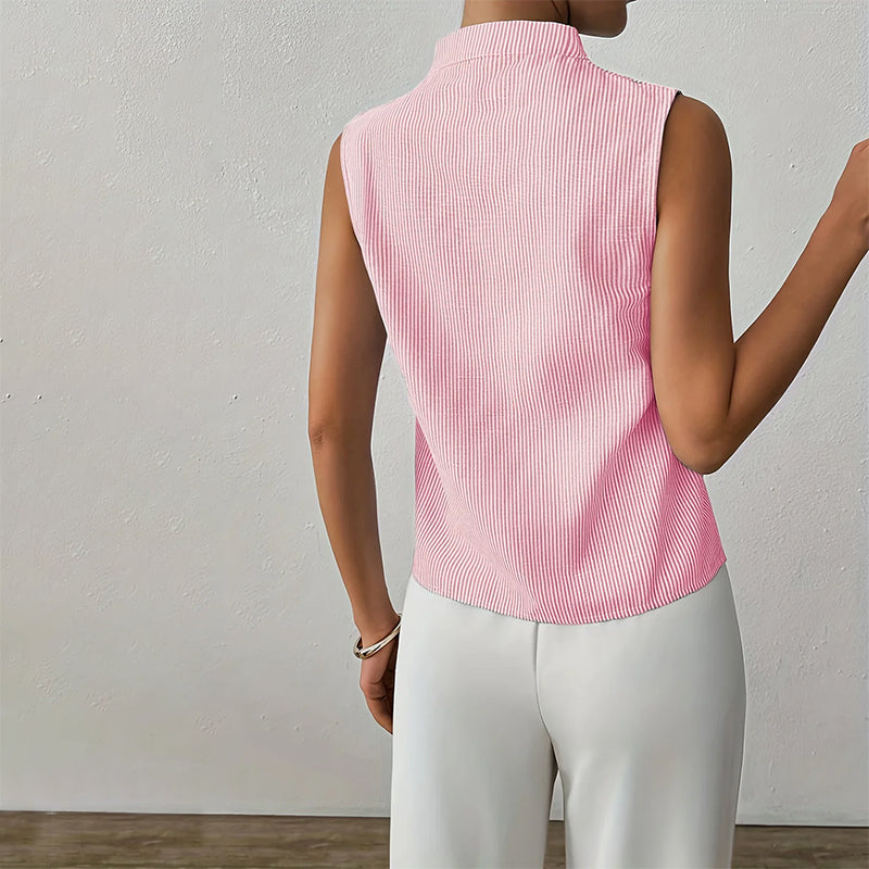 Nadette | Striped V-Neck Sleeveless Blouse
