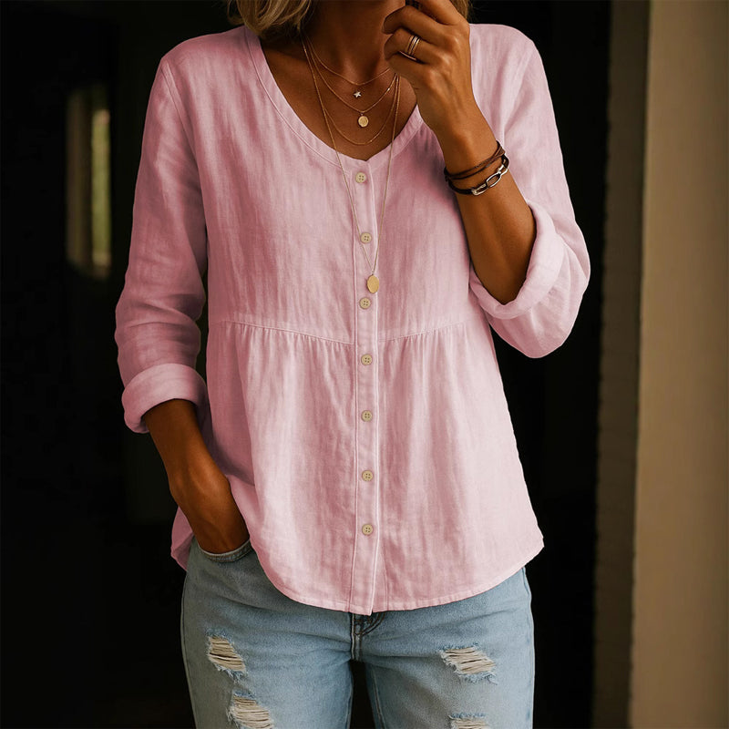 Rhea | V-Neck Button Front Shirt