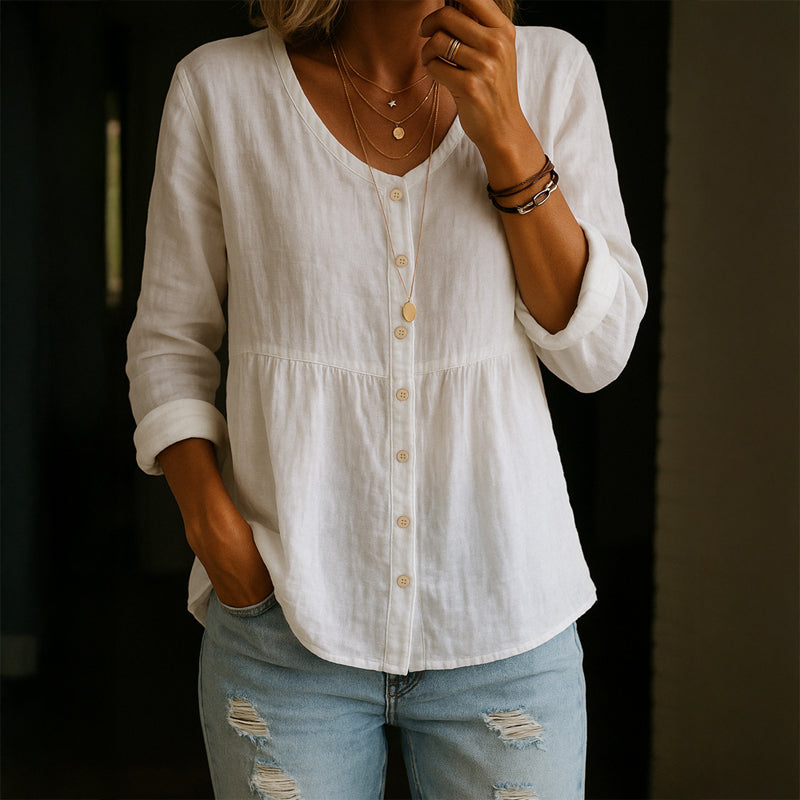 Rhea | V-Neck Button Front Shirt