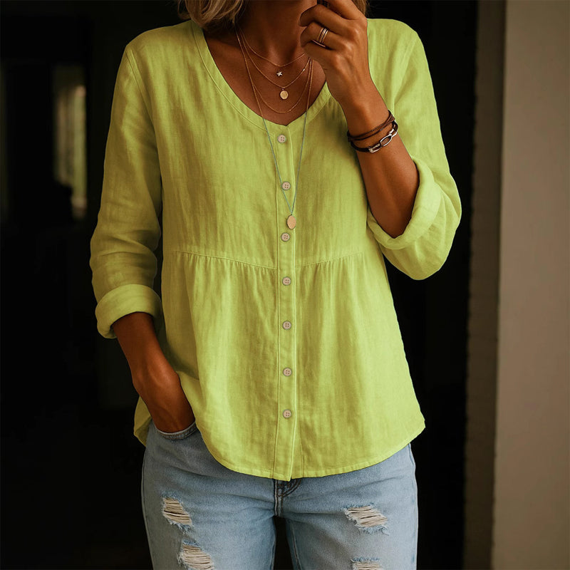 Rhea | V-Neck Button Front Shirt