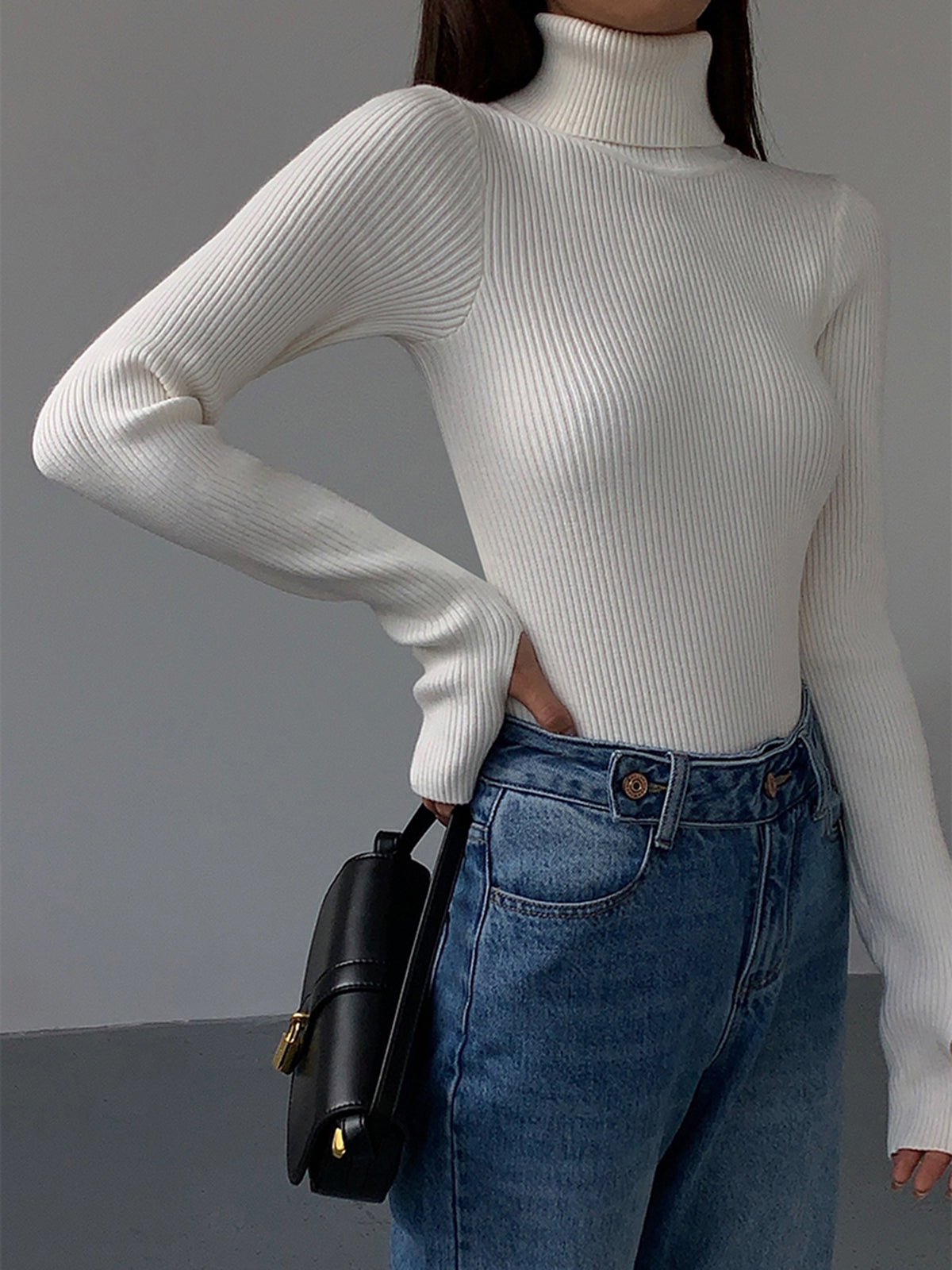 Robin | Slim Turtleneck Stretch Top