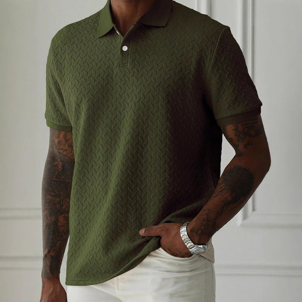 Ronald | Men’s Short Sleeve Button Polo Shirt