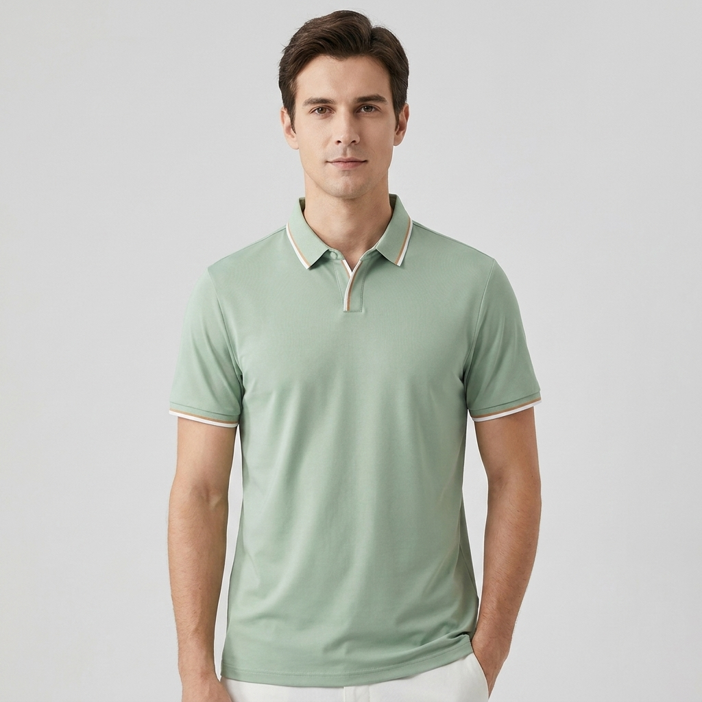 Vince | Men’s Short-Sleeve Polo Shirt with Spread Collar