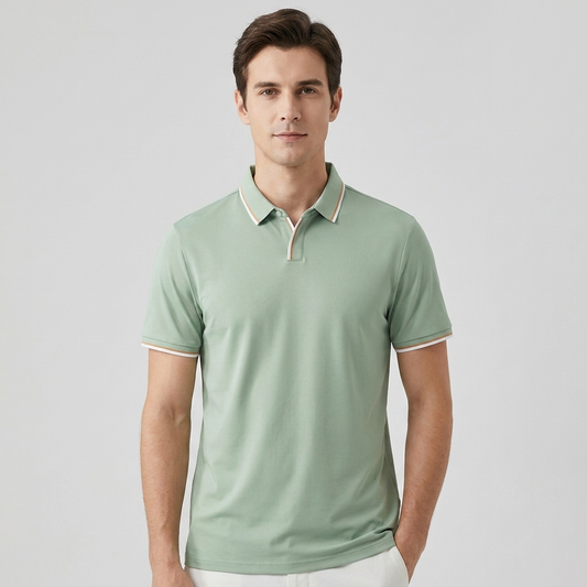 Vince | Men’s Short-Sleeve Polo Shirt with Spread Collar