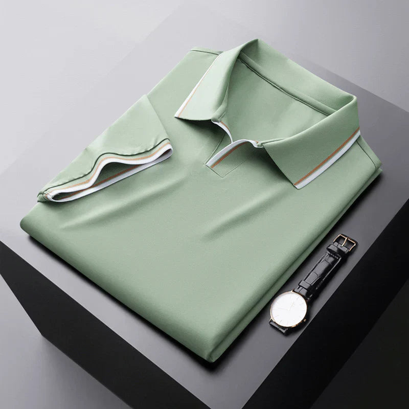 Vince | Men’s Short-Sleeve Polo Shirt with Spread Collar