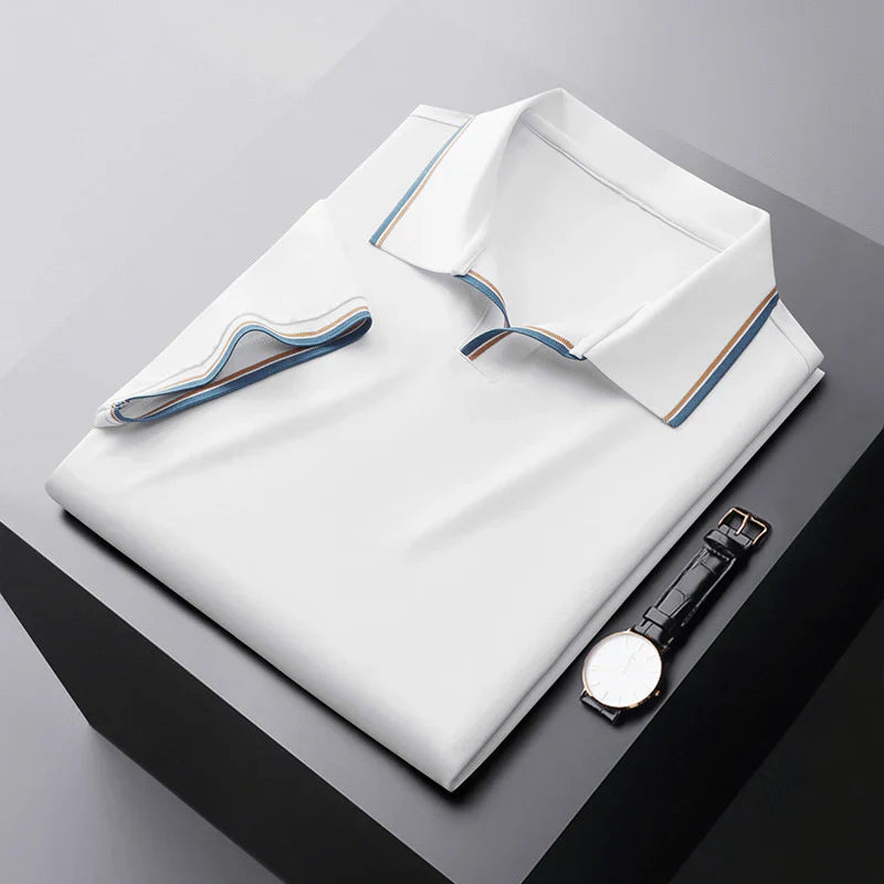 Vince | Men’s Short-Sleeve Polo Shirt with Spread Collar