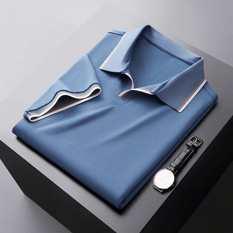 Vince | Men’s Short-Sleeve Polo Shirt with Spread Collar
