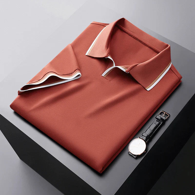 Vince | Men’s Short-Sleeve Polo Shirt with Spread Collar