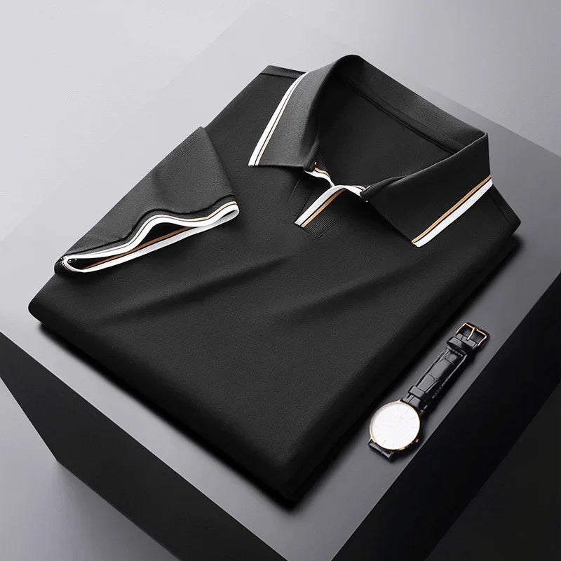 Vince | Men’s Short-Sleeve Polo Shirt with Spread Collar