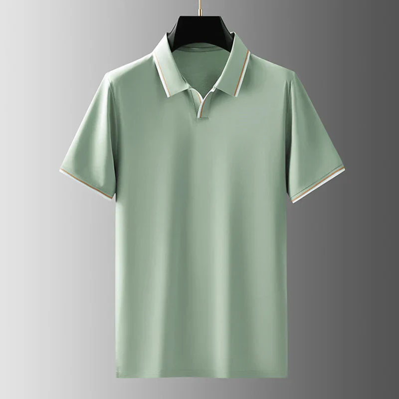 Vince | Men’s Short-Sleeve Polo Shirt with Spread Collar