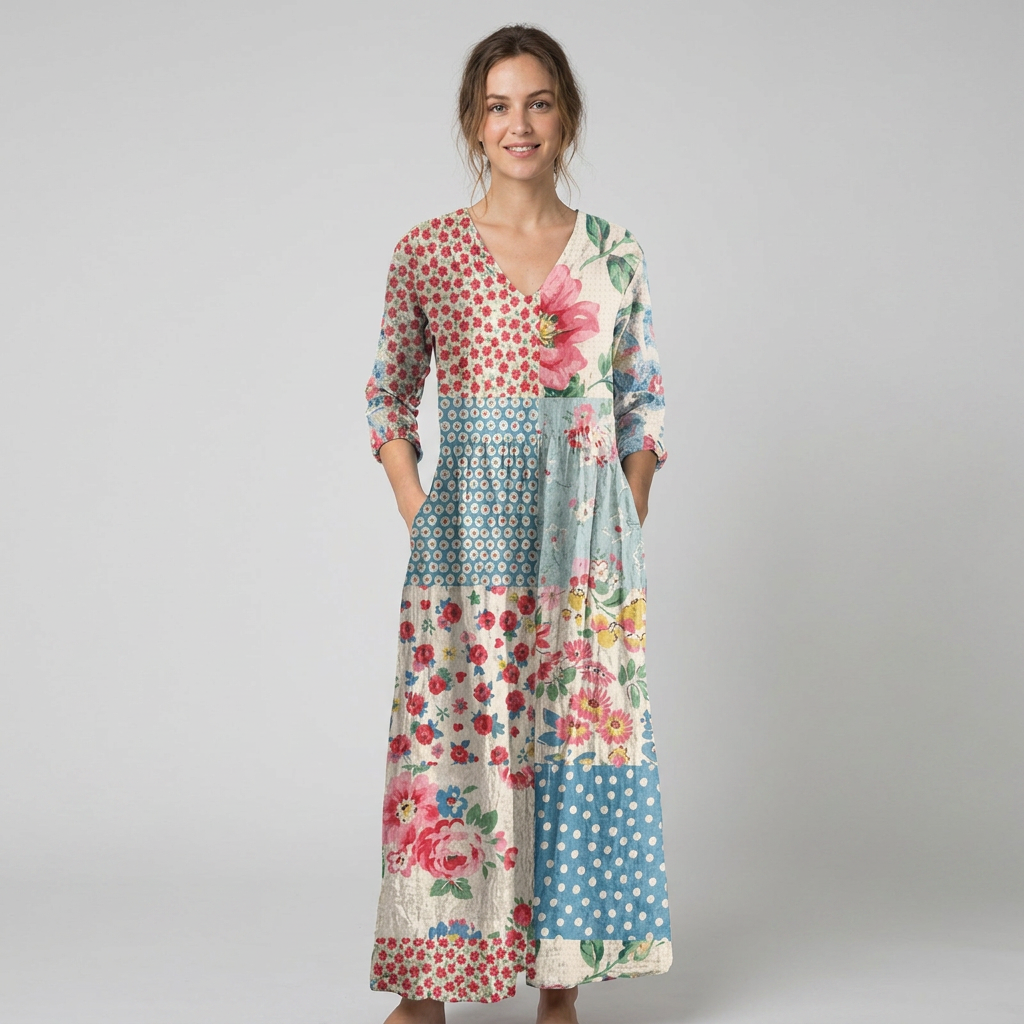 Cheryl | Retro Vintage Maxi Dress