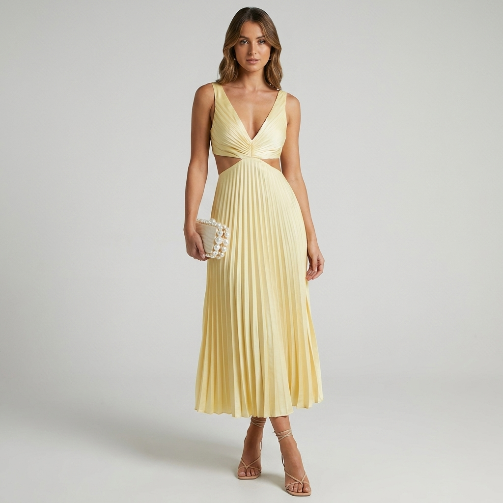 Jessica | Women's Pleated Midi Dress