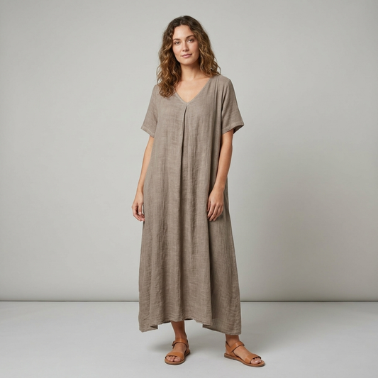 Linda | Loose V-Neck Casual Maxi Dress