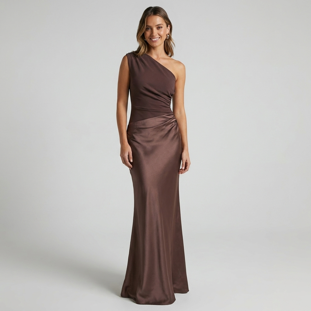 Maria | One Shoulder Pleated Party Maxi Dress